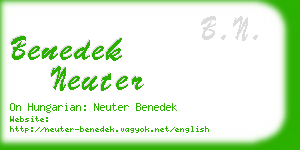 benedek neuter business card